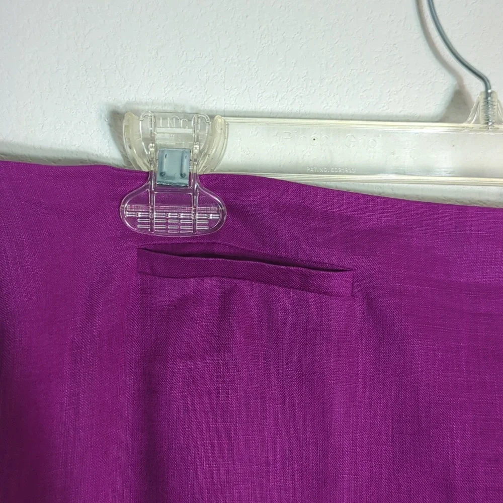 Nygard Womens Capri Top Set 100% Linen Fushia Pink Summer Beachy Plus‎ Size 14